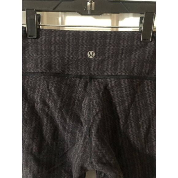 Women's Lululemon Wunder Under Ziggy Wee September Black / Gray Crop Leggings - Picture 4 of 11
